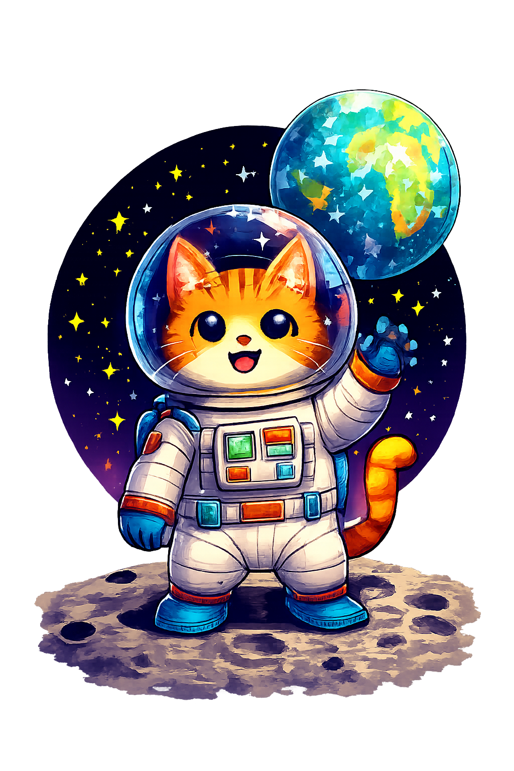 FORFAIT PREMIUM - Space Cat Astronaut Pixel Art